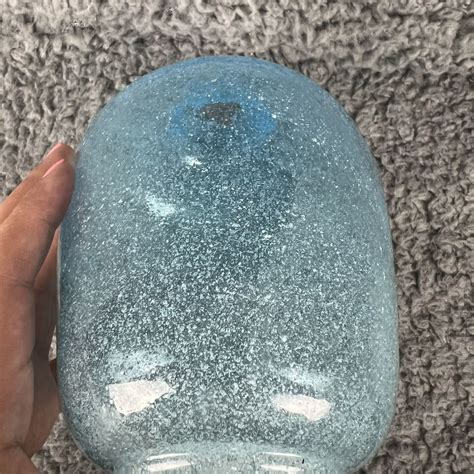 Opalescent Speckled Blue Bubble Art Handblown Glass Bud Vase 6.5 ...