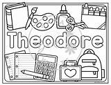 Back to School EDITABLE Name Coloring Page Preschool Pre K Kindergarten  sketch template
