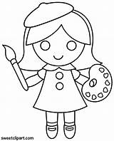 Coloring Little Girl Pages Cute Clipart Hula Kids Color Printable  sketch template