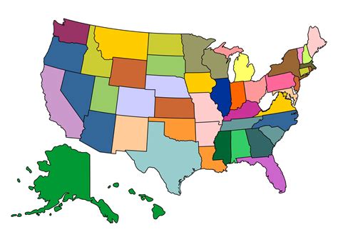 United States Map Colored