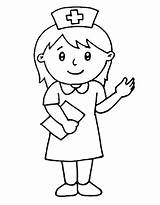 Nurse Simple Outline Pdf Coloring Page Free Printable PDF sketch template