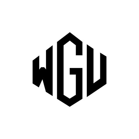 WGU letter logo design with polygon shape. WGU polygon and cube shape ...