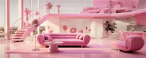 Premium AI Image | Barbie doll pink interiour modern house every ...