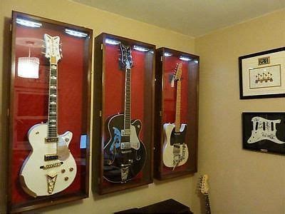 Large Electric / Fender Guitar Display Case Cabinet Rack 50"x22"x5" Home Music Rooms, Music Room ...