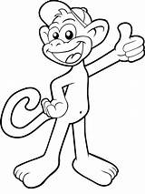 Printable Cartoon Monkey coloring page  Download Print Or Color sketch template