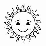 Sun Sunny Coloring Printable Pages Template Weather Sunshine Color  sketch template