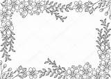 Borders Flower Border Coloring Pages Colouring Clipart Printable Kids  sketch template