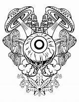 Trippy Mushroom Tree coloring Page  Download Print Or Color Online sketch template