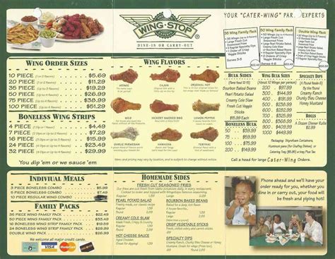 Wingstop Printable Menu