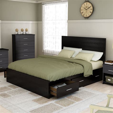 King Size Bed Frame With Drawers Canada / King Size Platform Bed Frame With Under Storage 2 ...