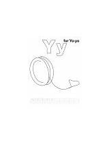 Y for Yo yo coloring Page With Handwriting Practice sketch template
