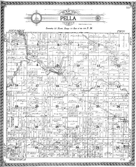 1911 Pella Township, Shawano County Plat Map