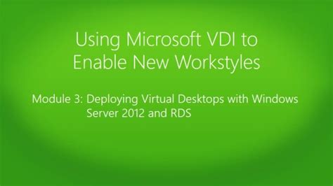 Using Microsoft VDI to Enable New Workstyles: (04) Hyper-V for VDI | Using Microsoft VDI to ...