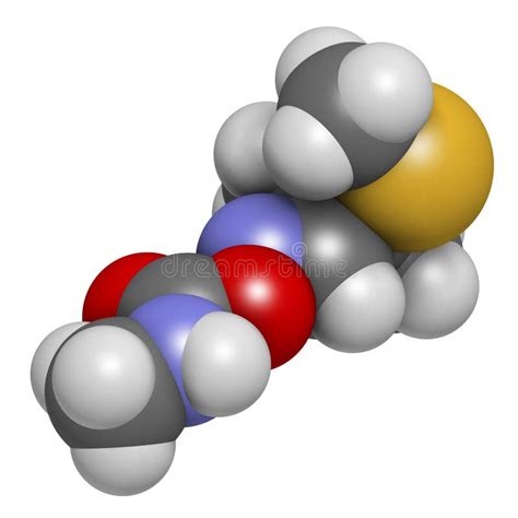 Aldicarb Pesticide Molecule. 3D Rendering. Atoms are Represented As Spheres with Conventional ...