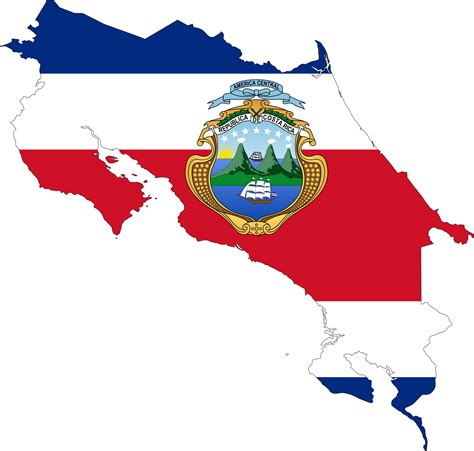 Clipart - Costa Rica Map Flag