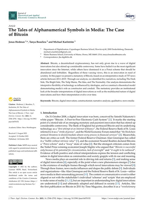 (PDF) The Tales of Alphanumerical Symbols in Media: The Case of Bitcoin