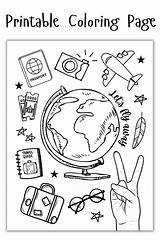 Printable Lets Fly Away Travel Coloring Page Download Print & Add  sketch template
