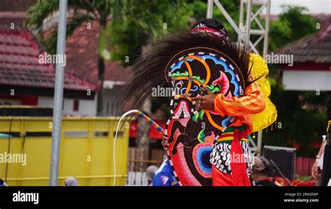 Jaranan dance, a traditional dance from Java. Jaranan comes from jaran which means horse Stock ...