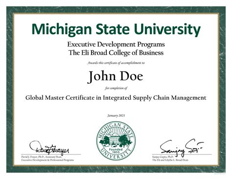 Supply chain management degree michigan state