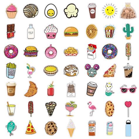 Kawaii Food Stickers 50/pack | ubicaciondepersonas.cdmx.gob.mx