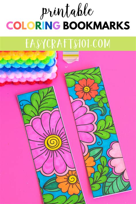 Coloring Bookmark Printable {Floral} - Easy Crafts 101 | Coloring bookmarks, Free printable ...