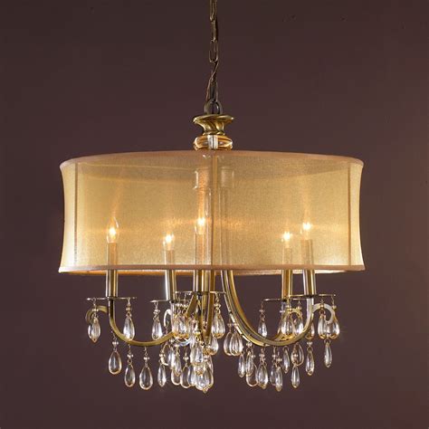 Modern glam shaded crystal chandelier 5 light – Artofit