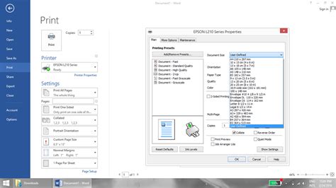 Custom Paper Size Option (8.5 X 13) using Epson L210 - Microsoft Community