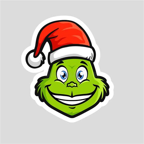 Grinch Emoji émoticon Grinçant Visage Avec Grands Yeux Photo stock ...