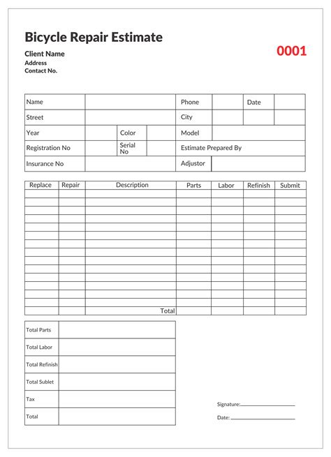 Personalized Bicycle Repair Invoices | EzeePrinting