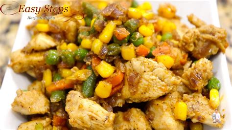 Stir Fry Chicken with Mixed Vegetable Recipe - YouTube