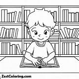 Pupil Sitting On Library Table 2 Coloring Pages  For Kids sketch template