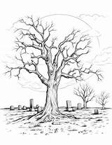 Leafless Tree Coloring Page sketch template