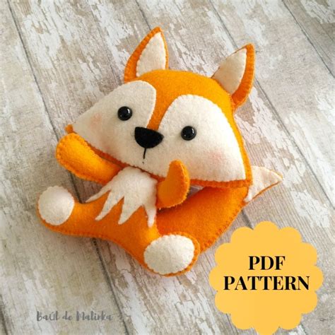 Woodland Felt Fox Pattern Make A Stuffed Fox Toy Felt Fox SVG Pattern ...