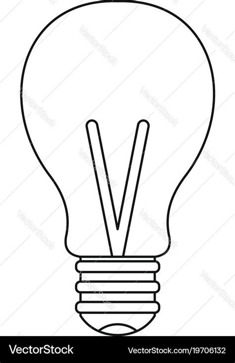 Light bulb icon outline Royalty Free Vector Image