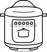 Electric Pressure Cooker Outline Style Coloring Stock Vector Royalty  sketch template