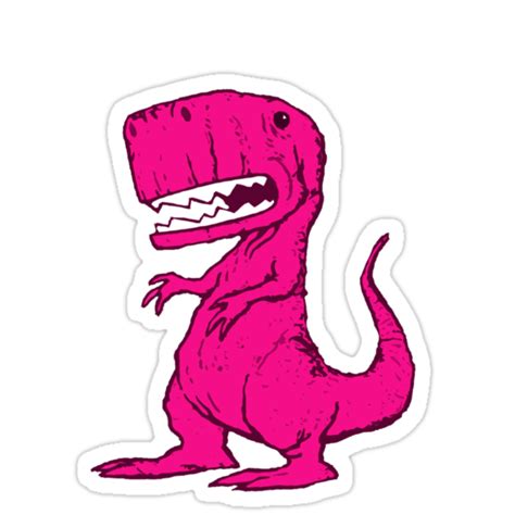 "Big Pink Dinosaur" Stickers by ButcherBrand | Redbubble