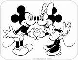 Minnie And Mickey Kissing Coloring Pages sketch template