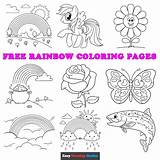 Coloring Book Pages Of Rainbows sketch template