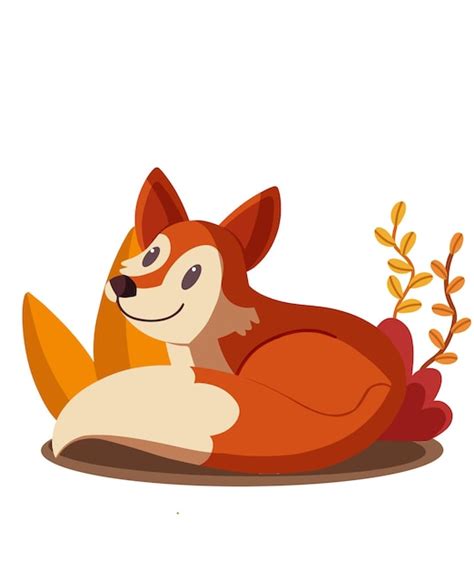 Premium Vector | Vector flat illustration fall fox cartoon character