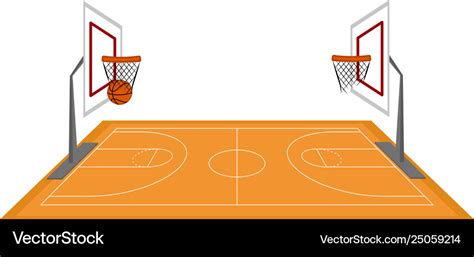 Side view a basketball court Royalty Free Vector Image