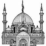 Coloring Page Mosque · Creative Fabrica sketch template