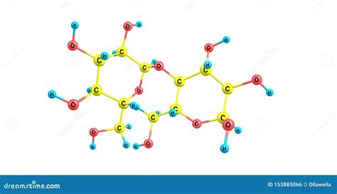 Starch Molecular Structure Isolated on White Stock Illustration - Illustration of white, diet ...