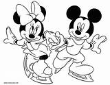 Mickey And Minnie Ice Skating Coloring Pages sketch template