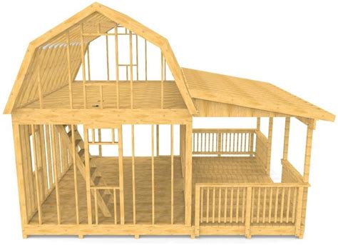 16x20 Barn Shed Plan | 2 Story, Porch Design – Paul's Sheds # ...