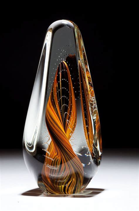 Threaded Tetra in Orange - Glass Art Sculpture | Blown glass art, Glass sculpture, Glass art ...