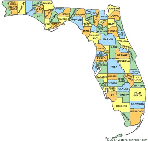 Printable Florida Maps | State Outline, County, Cities