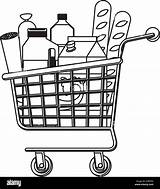 Grocery Cart Coloring Page 5 By John Full Shopping Tr  Vrogueco sketch template