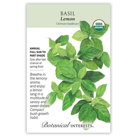 Lemon Basil Seeds, Herbs: Botanical Interests