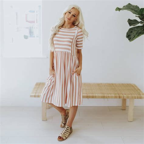 Amber Striped Dress | Dresses, Striped dress, Dress making