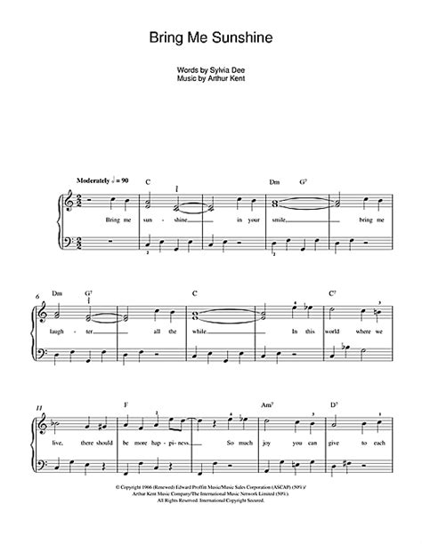 Morecambe & Wise "Bring Me Sunshine" Sheet Music Notes | Download ...